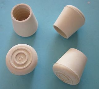white rubber CRUTCH tip (pk.of 4) For CANES, STOOLS, TABLES, STANDS