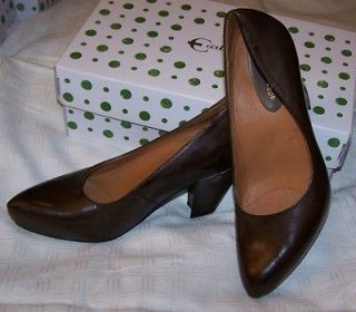 Earthies Talera dark brown leather shoes~hidden platform~3 heels~7