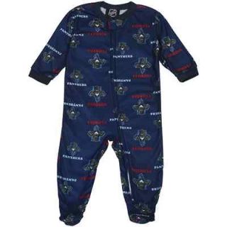 Carolina Panthers Toddler Logo Print Coverall Sleeper   Navy Blue