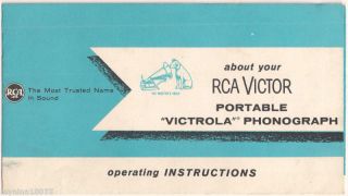 RCA Victor Portable Victrola Phonograph Instructions