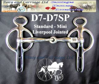 Liverpool Jointed Carriage Driving Bit Miniature   Large Horse Sizes