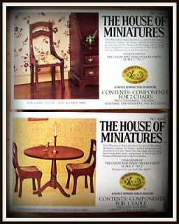 HOUSE OF MINIATURES KITS, ROUND PEDESTAL TABLE, SIDE CHAIRS, SEALED