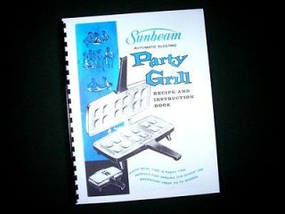 Sunbeam Party Grill Appetizer Snack Maker Instructions Manual Recipes