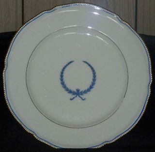 Castleton China Cream Blue Wreath Empire Pattern 10 3/8 Dinner Plate