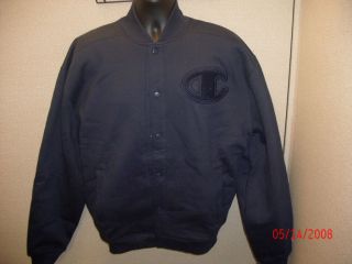 Champion Super Fleece Mens Letterman Jacket (Navy Blue)