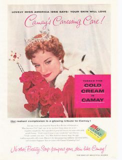 1956 CAMAY COLD CREAM SOAP SHARON KAY RITCHIE MISS AMERICA CROWN BAR