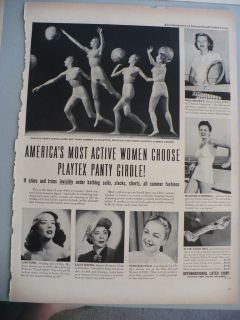1949 PLAYTEX GIRDLE AMERICAS MOST ACTIVE WOMEN CHOOSE PLAYTEX AD LISA