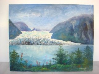 James W. Swingle Original Oil Landscape Alaska Glacier