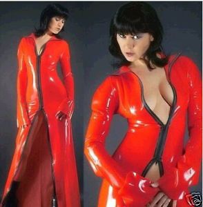 New Lycra/Spandex Zentai Catsuit Sexy Red PVC