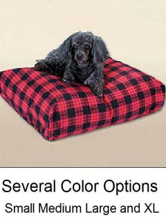 Rectangular Pillow Pet Dog Bed Poly Cedar Fill SMALL MED LARGE XL NEW