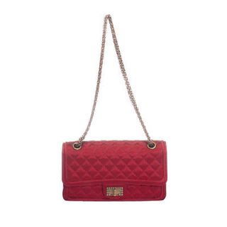 Authentic Chanel Classic Red Satin 2.55 Shoulder Bag Tweed Must Have