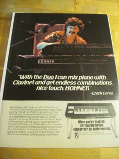 CHICK COREA HOHNER PIANO/CLAVINET DUO AD
