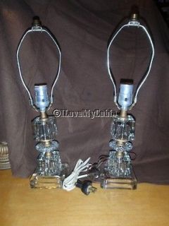 Glass Lamps Boudoir Desk Vanity Eames Era Chic Mid Century Shabby