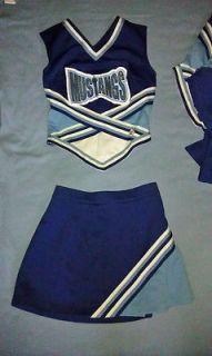 Halloween Cheerleader Outfit Suit Uniform Mustang Blue