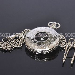Newly listed New Antique Silver Classic Mens Analog Quartz Pocket Gift