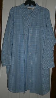 Blue Gingham Check House Coat ~ Womens 22 24W ~ NEW with Tags by