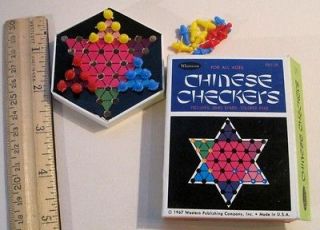 1967 Small 2½” Travel Chinese Checkers Game for 2 or 3 Players