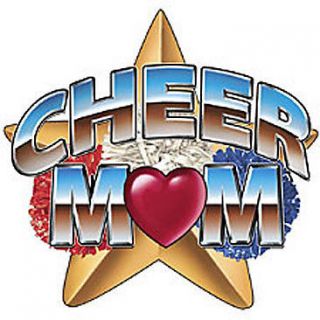 Cheerleading T Shirt Cheer Mom Star & Poms Tee Cheerleader