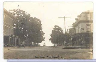 NY, West Chazy, New York, RPPC,East Street Store Fronts
