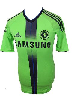 Chelsea FC Adidas Green Techfit Player Issue 3rd Football Shirt 2010