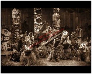 Dancers during Winter Ceremony {1914} Kwakiutl Native American Photo