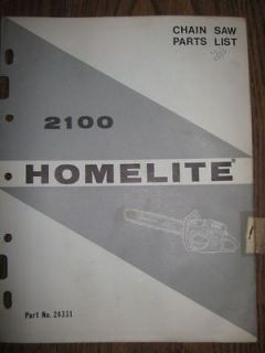 Homelite 2100 Chainsaw Parts List Manual Part No 24331