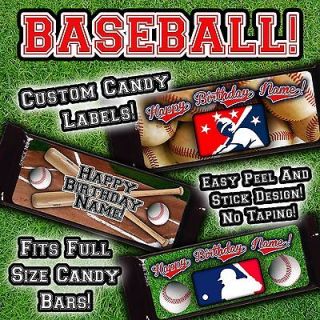 Baseball Full Size Candy Bar Hershey Labels Supplies Favors