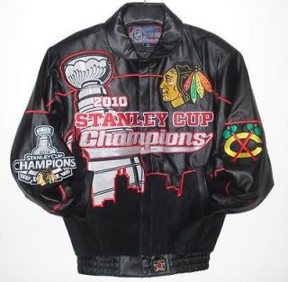 SIZE M NHL CHICAGO BLACKHAWKS CHAMPION Leather JACKET M