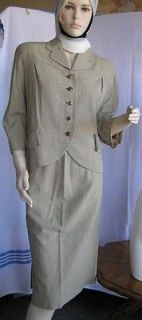 WomensTweed Suit 1940S Salt & Pepper Smirafe of New York Schicks S