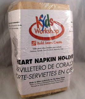 Wooden Craft Kit Heart Napkin Holder Childrens Activity Home Decor