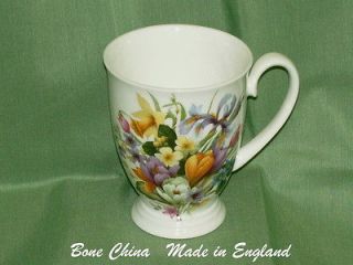 English Bone China~SPRING CROCUS~Footed Coffee/Tea Mug~New~Made in