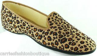 Daniel Green Meg Cheetah Brown Soft Fabric Slip On Loafers Slippers