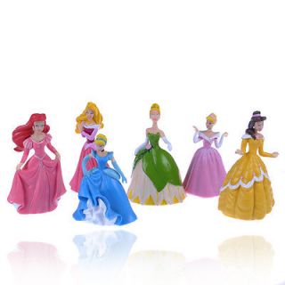 Brand NEW Disney Princess Figures PVC Play Cake Toppers 6pcs