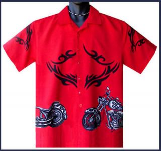 Red Aztec Tattoo Motorcycle Bike Shirt Med