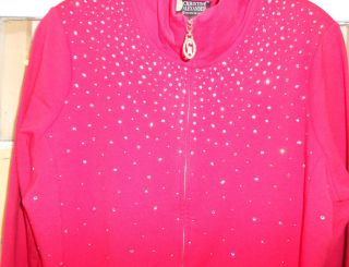 NWT CHRISTINE ALEXANDER RED SPA JACKET W/ MOCK TURTLE NECK AND CLEAR