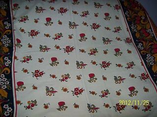 Vintage Tablecloth Russian Cotton with Strawberries 60x76