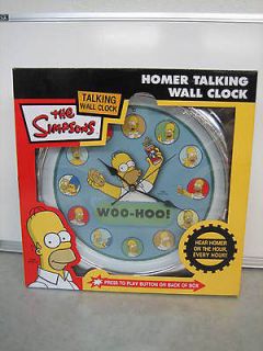 The Simpsons Homer Talking Wall Clock by Pacific Direct 2004 New In