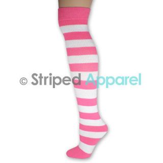 Striped Knee High Socks Ladies Stripes Dance Team School Sports Clown