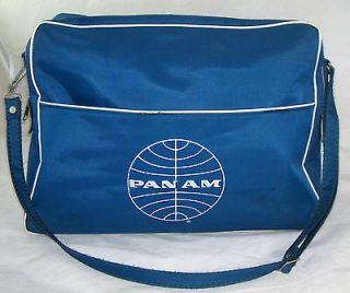 RARE Vintage Original Blue PAN AM AIRLINES FLIGHT BAG Shoulder Strap