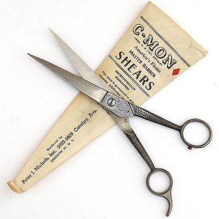 Vintage C MON H.F. never used Barber Shears scissors MINT New old