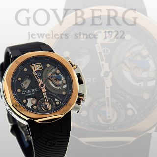 Clerc Odyssey Automatic Watch Rose Gold Bezel Black PVD Dial ODY312B