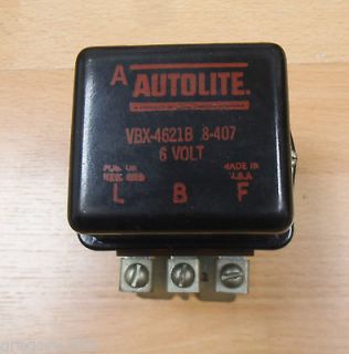 NOS Autolite Voltage Regulator 8 407 VBX 4621B 6 Volt