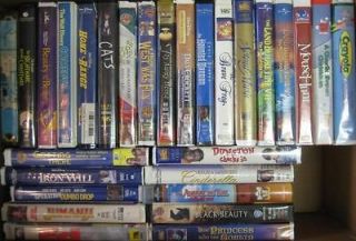 VHS Lot of 28 Childrens Movie Video Tapes Disney, Land Before Time