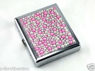 Pink Rain Stone Double Sided Cigarette Case for King Size   CMC46