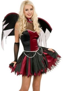Womens Sexy Vampire Bat Wings Goth Halloween Costume