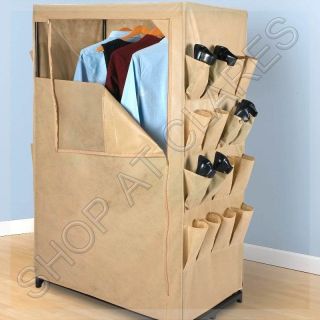 Closet Portable Storage Wardrobe Khaki Poly (63Hx36x20) #1300