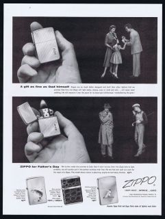 1954 Zippo Cigarettes Lighter Dad Fathers Day Magazine Print Ad