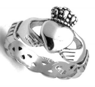 Stainless Steel Claddagh Infinity Weave Ring Size 7 12