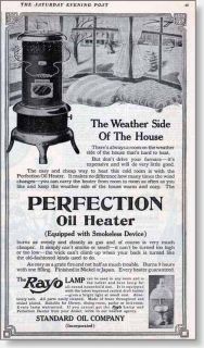 1920 Perfection Oil Heater Standard Oil Rayo lamp AD
