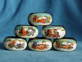 Russian Paper Mache Lacquer Christmas Napkin Rings
